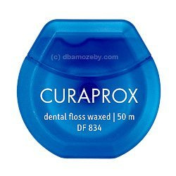 Cienka, mocna i woskowana nić dentystyczna Curaprox DF 834 