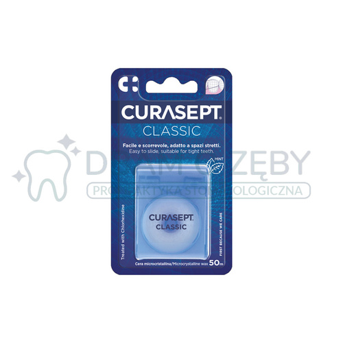 Nić do zębów woskowana Curasept op. niebieskie