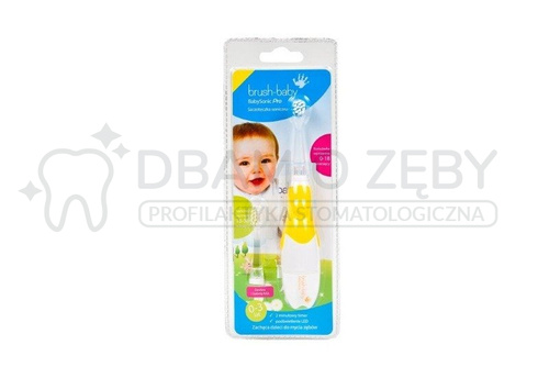 Szczoteczka soniczna dla dzieci w wieku  0-3 lat BrushBaby Baby PRO Żółta