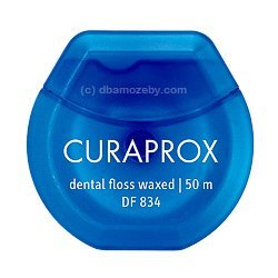 Cienka, mocna i woskowana nić dentystyczna Curaprox DF 834