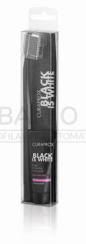 Black is White- Szczoteczka do zębów Curaprox  wraz z mała pastą Black Is White 8 ml